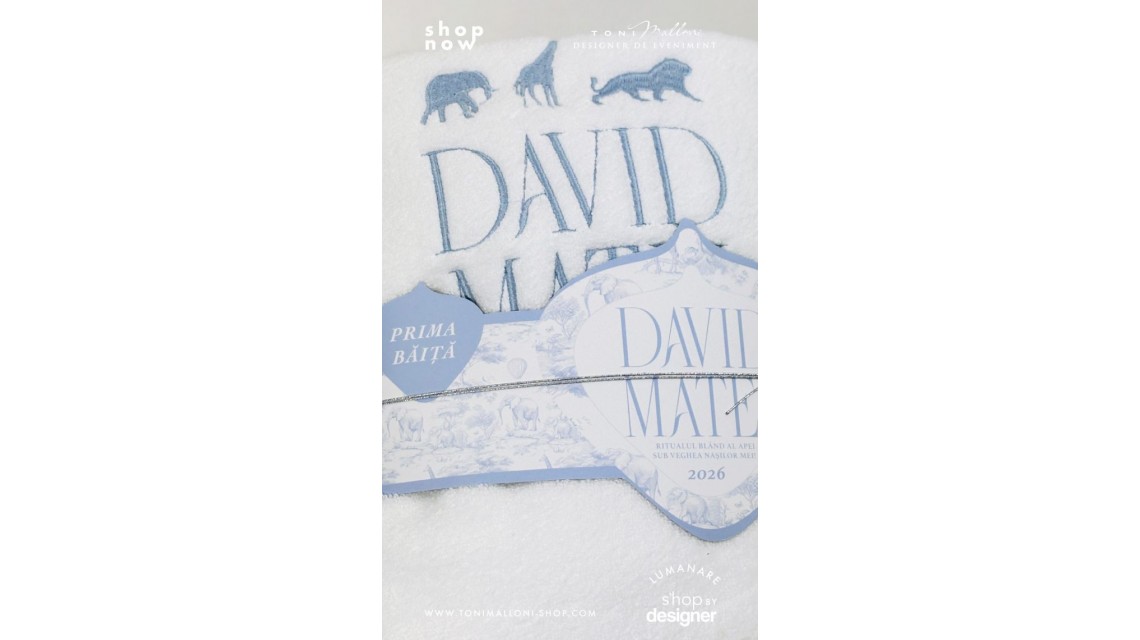 Set prima băiță după botez Safari Blue Jungle Ritualul blând al apei pentru băieți 13